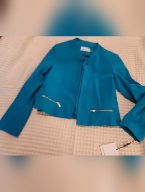 Calvin Klein Teal Zip-Accent Women’s Jacket